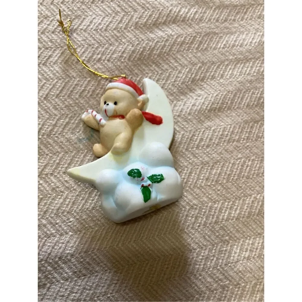 Vintage 80s Heavenly Bears Ornaments Set of 2